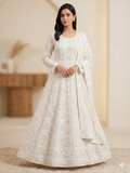 Noor-e-Lucknow White Anarkali Set