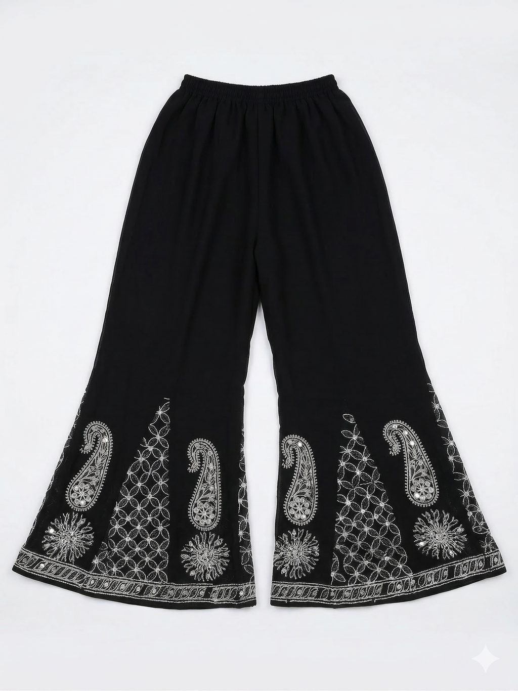 Black Georgette embroidery Plazo