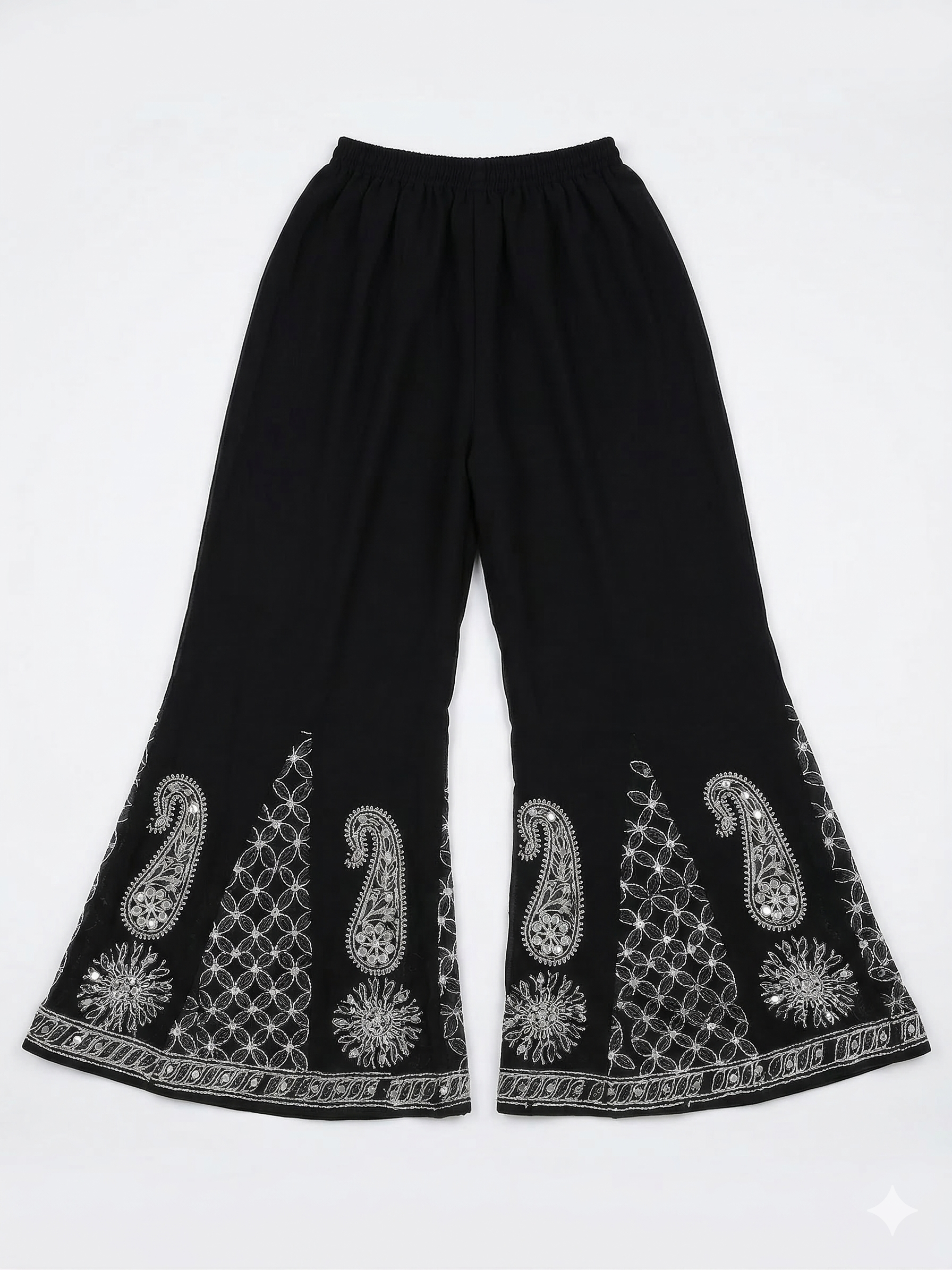 Black Georgette embroidery Plazo