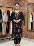 Black Chikankari Kurta Set
